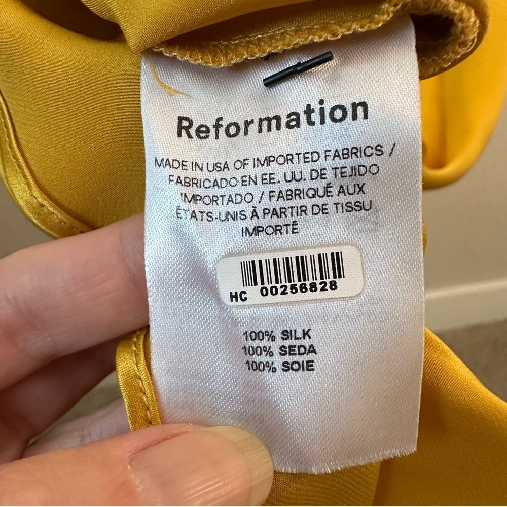 Reformation Jeany Silk Turmeric Gold Yellow Maxi Dress SZ XS - Picture 7 of 12